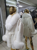 Fox Fur Alkantara Jacket in white
