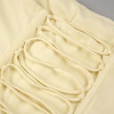 Butter Yellow Strapless Draped Maxi Dress