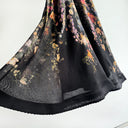 Midnight Floral Corset Maxi Dress with Bow