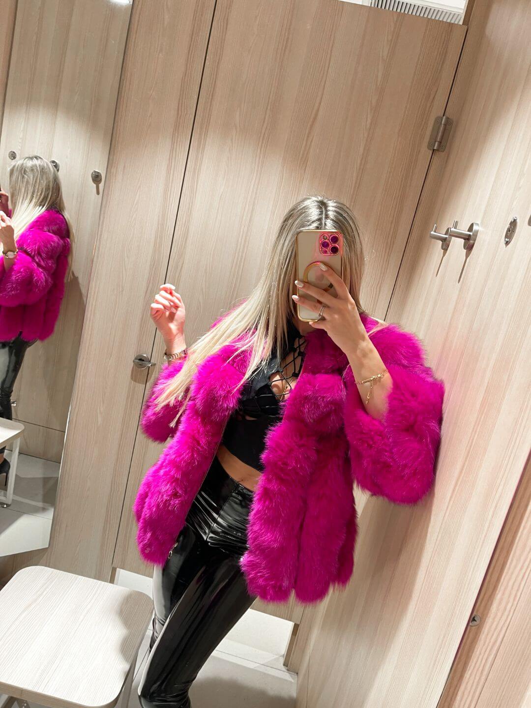 PINKY PROMISE FOX FUR GENIUNE LEATHER JACKET