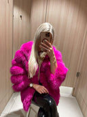 CHAQUETA DE PIEL GENIUNE DE PELO DE ZORRO PINKY PROMISE