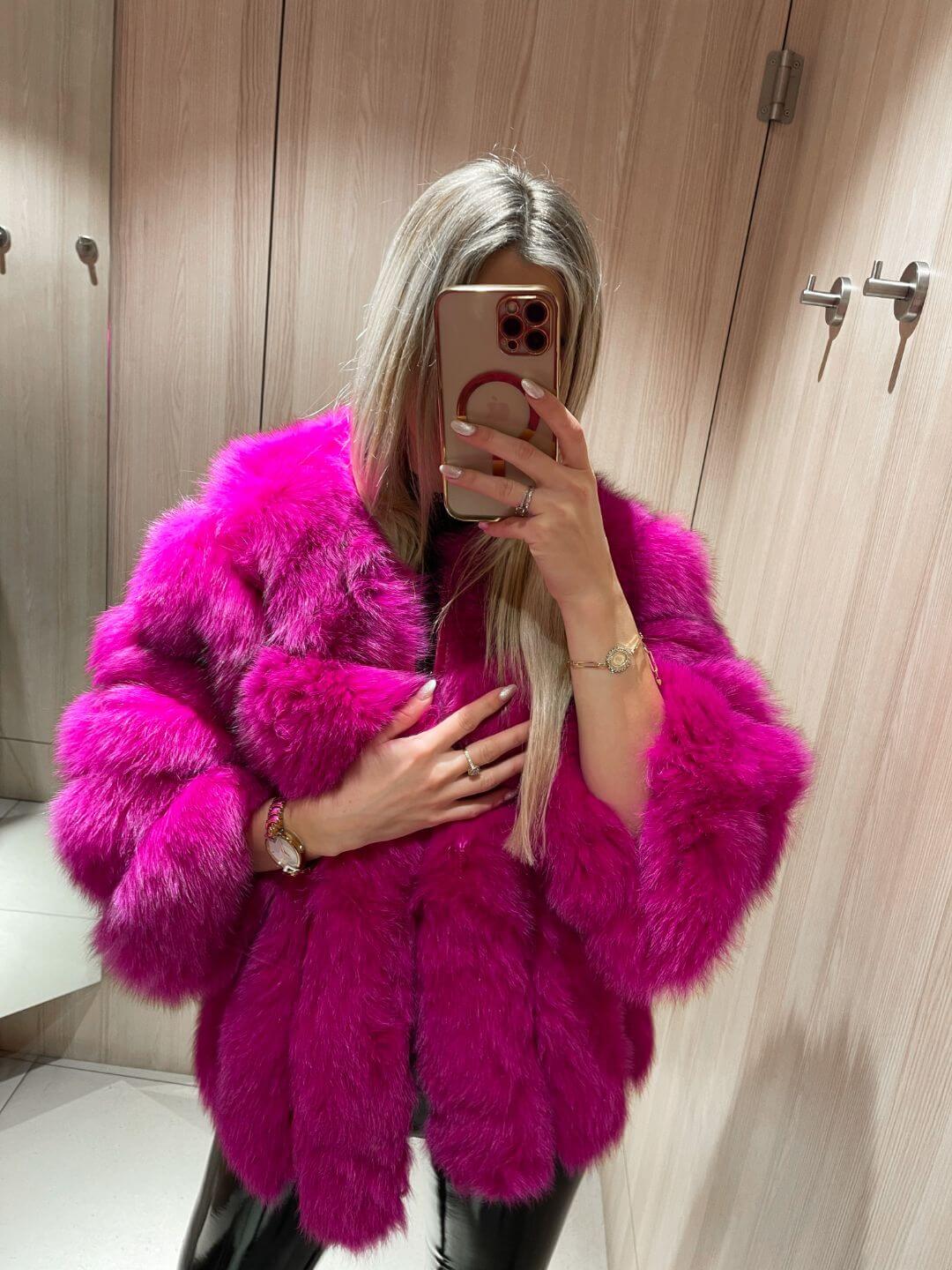 PINKY PROMISE FOX FUR GENIUNE LEATHER JACKET