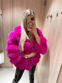 CHAQUETA DE PIEL GENIUNE DE PELO DE ZORRO PINKY PROMISE